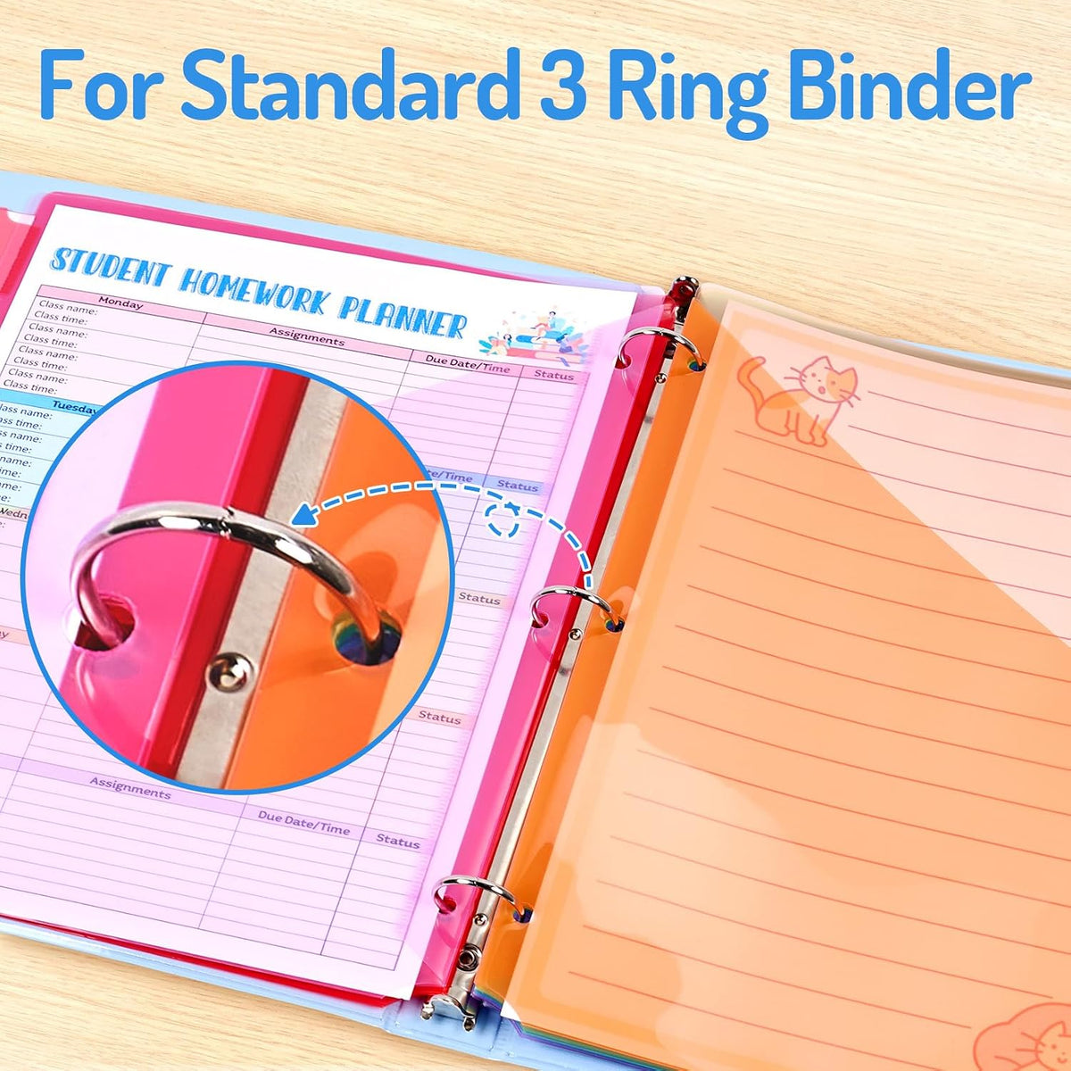 Forvencer 8 Count Dividers with 2 Pockets,8 tabs Binder Dividers with tabs