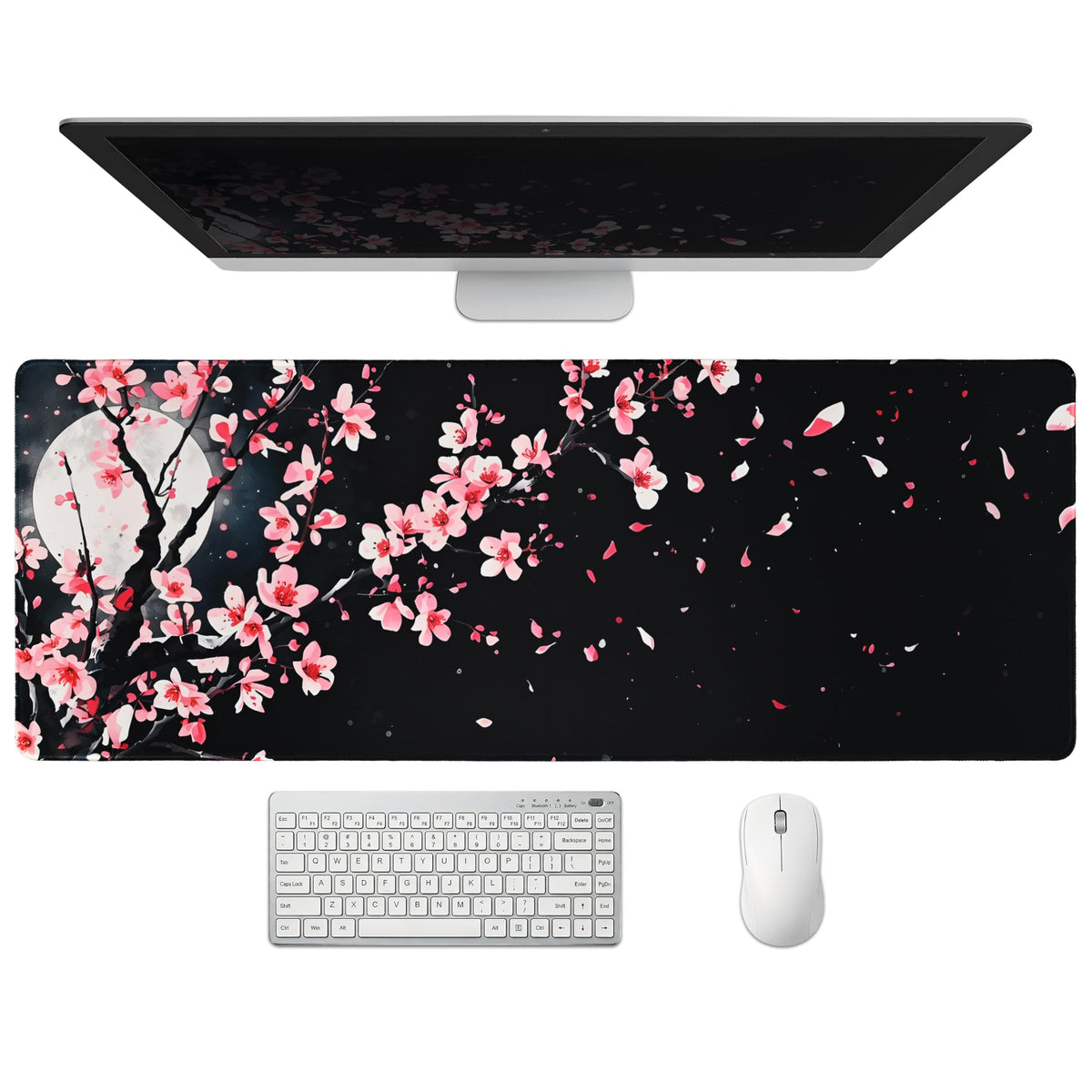 Extended Honeycomb Desk Mat, XXL Large Gaming Mouse Pad, Gold Glowing Pattern Stitched Edges Waterproof Non-Slip Rubber Base for Computer Keyboard Laptop Work Home Office 35.4"x15.7"