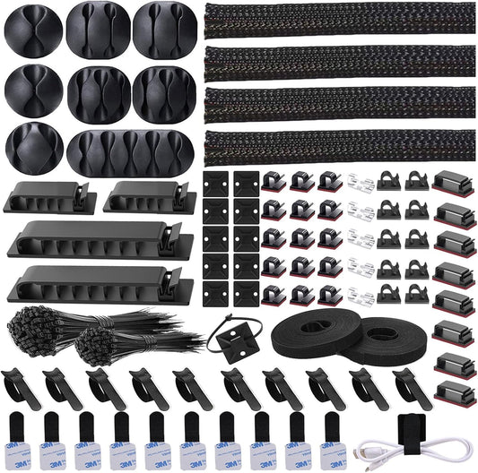 311Pcs Cable Management Organizer Kit 4 Cable Sleeve Split