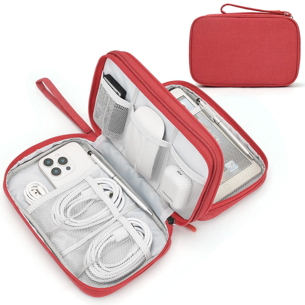 FYY Electronic Organizer, Travel Tech Pouch Bag, Medium, Black