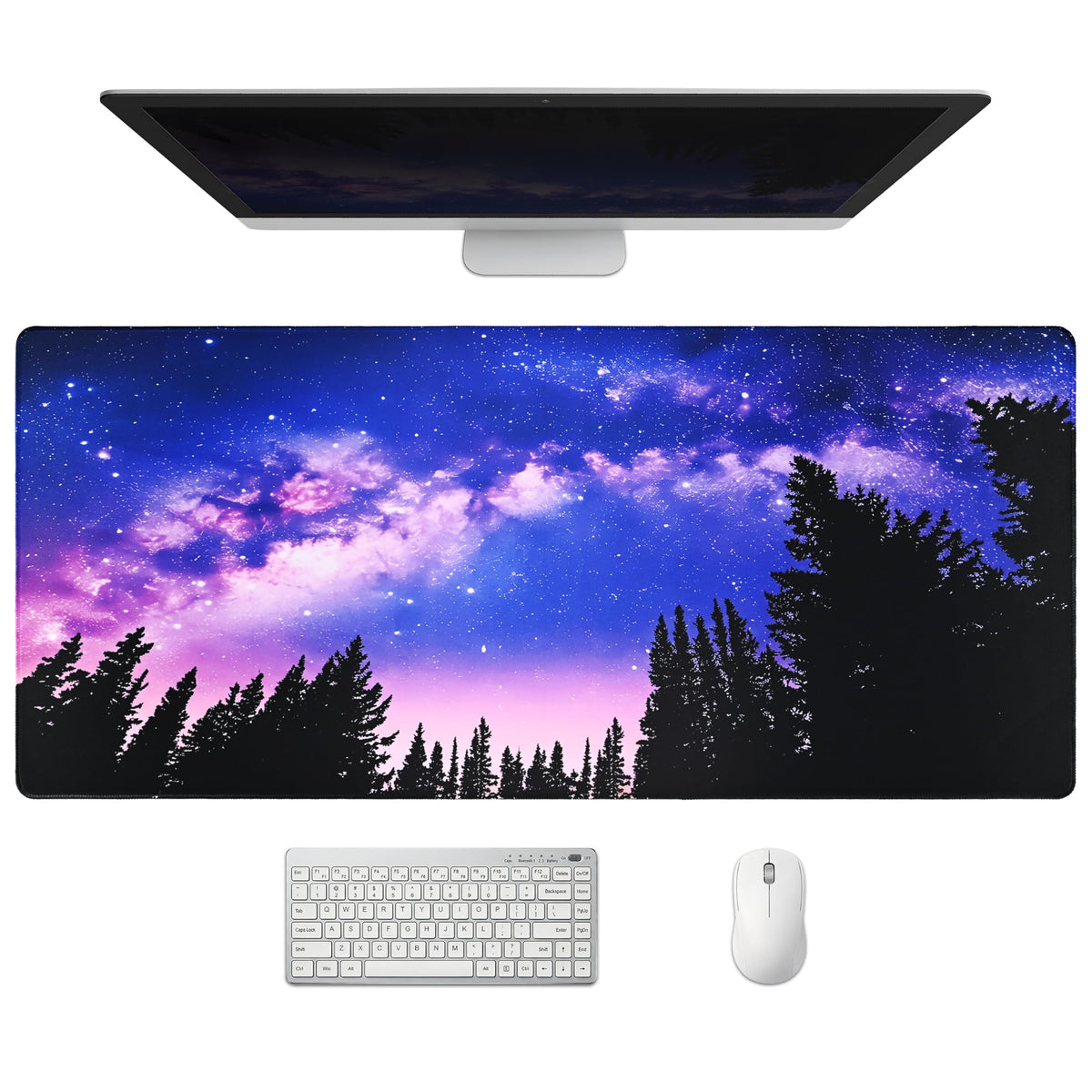 Extended Honeycomb Desk Mat, XXL Large Gaming Mouse Pad, Gold Glowing Pattern Stitched Edges Waterproof Non-Slip Rubber Base for Computer Keyboard Laptop Work Home Office 35.4"x15.7"