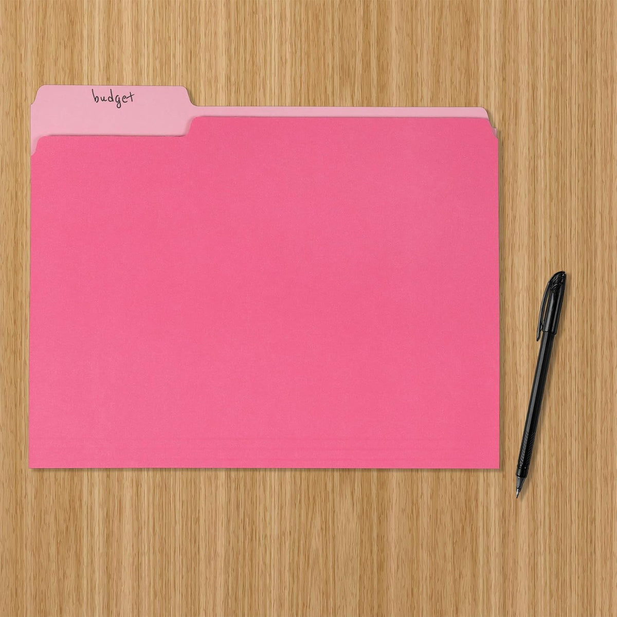 Amazon Basics File Folders for Organization, Letter Size, 1/3 Cut Tab, Pink, 36-Pack