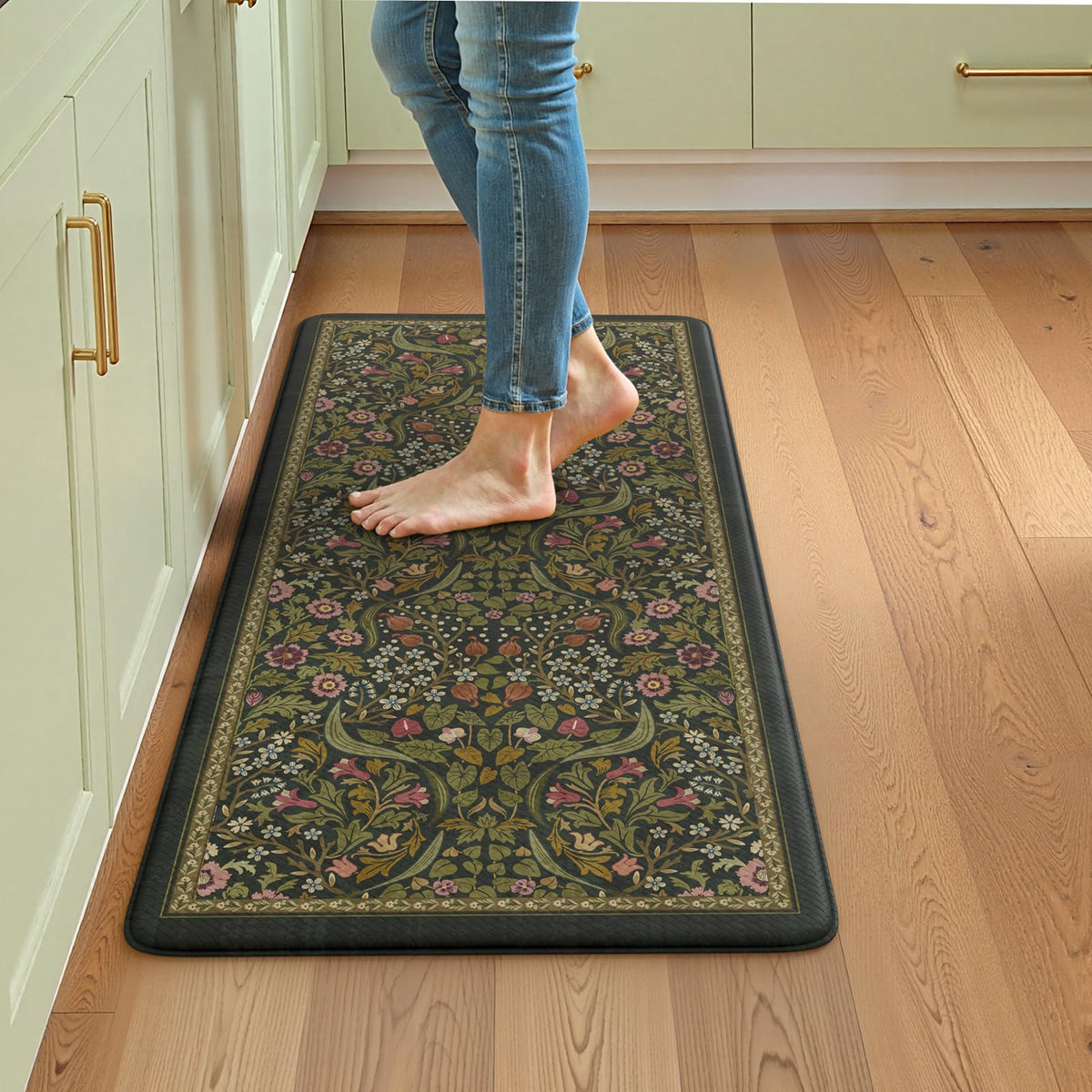 Collive Kitchen Mats for Floor, Kitchen Rugs Sets of 2 Non Slip Washable