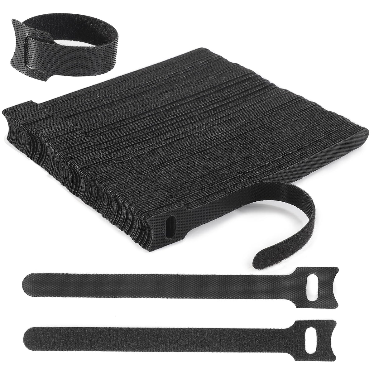 Nettbe Reusable Cable Ties, 210 PCS 6 Inches Adjustable Cord Straps Wire Organizer Cord Wrap and Hook Loop Cable Management