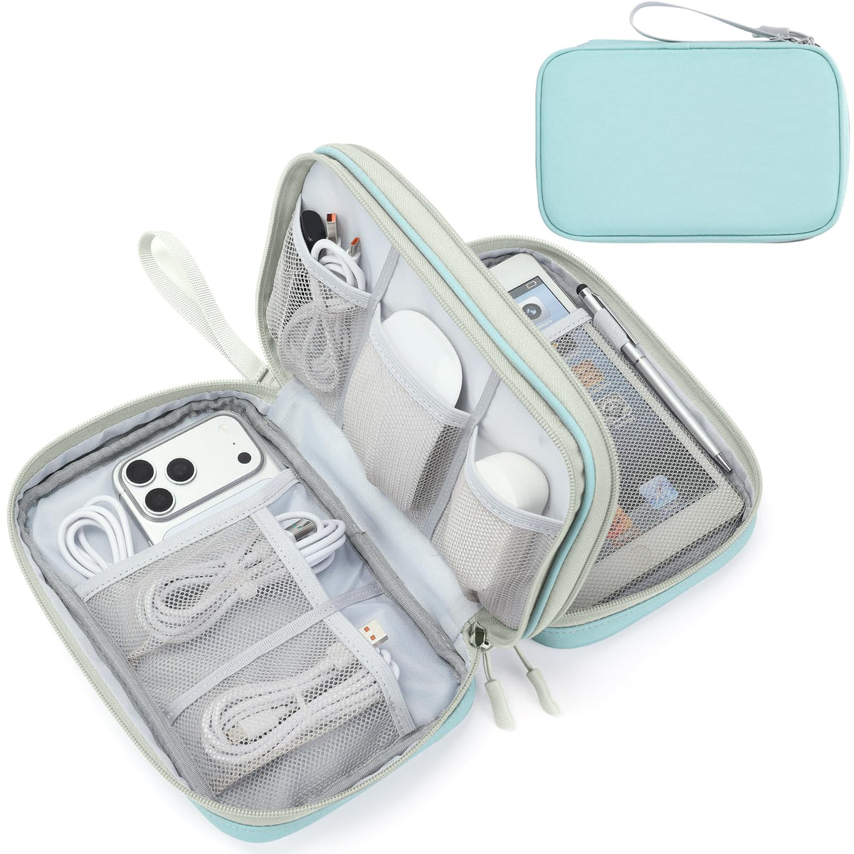 FYY Electronic Organizer, Travel Tech Pouch Bag, Medium, Black