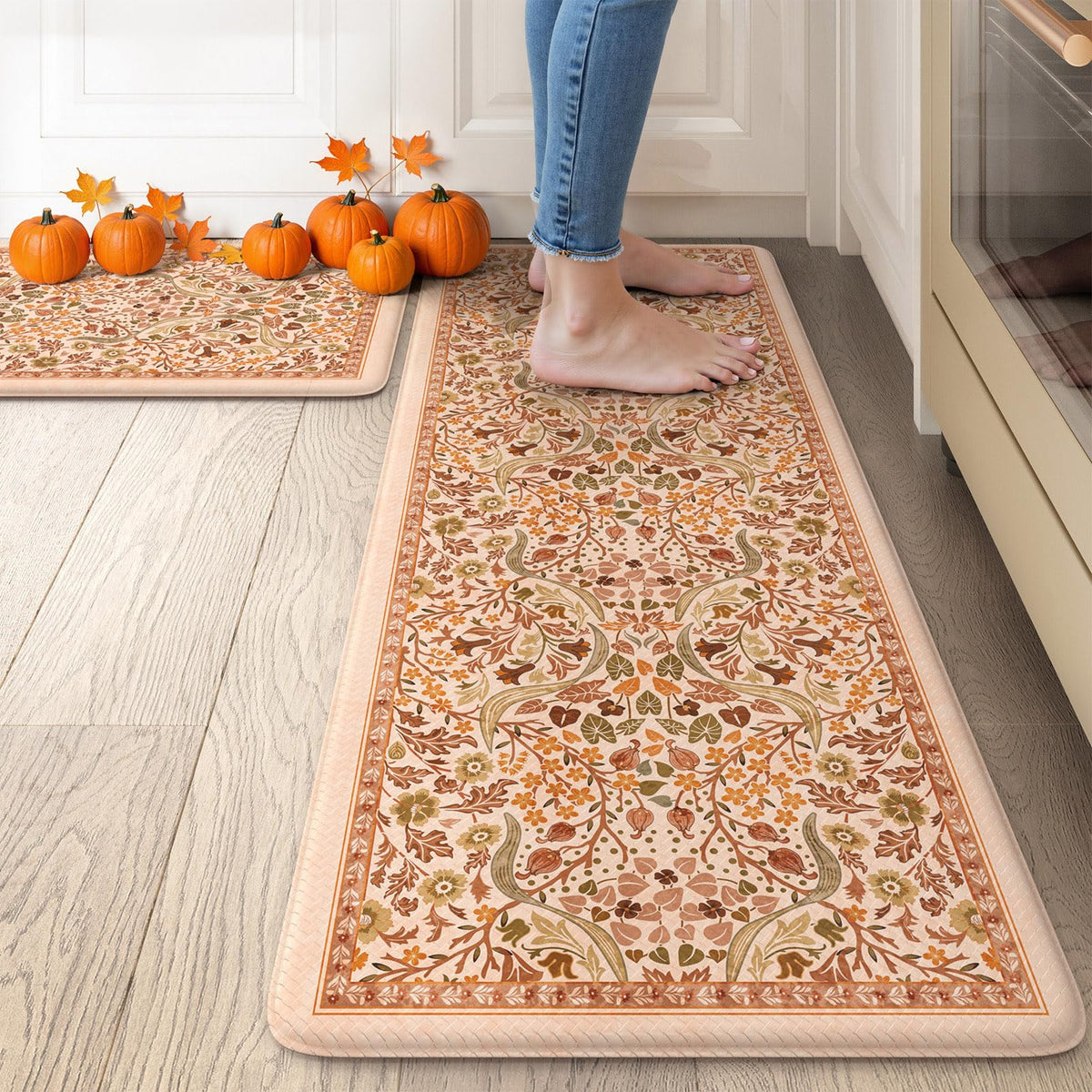 Collive Kitchen Mats for Floor, Kitchen Rugs Sets of 2 Non Slip Washable