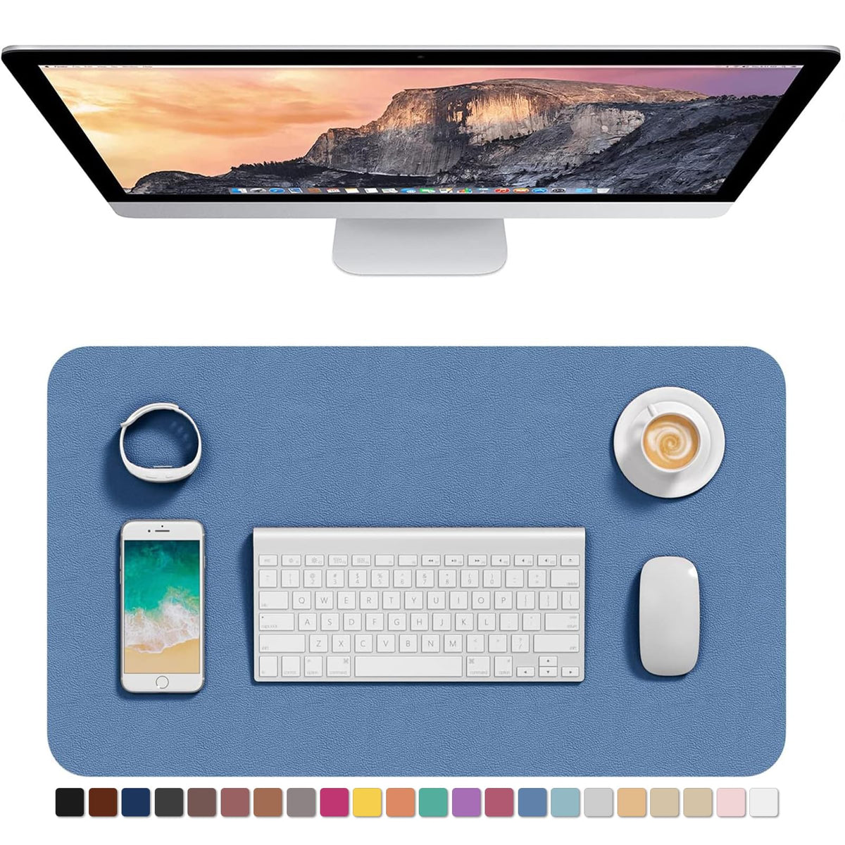 Hsurbtra Desk Pad, 30" x 14" PU Leather Desk Mat, XL Extended Mouse Pad, Waterproof Desktop Blotter Protector, Non-Slip Ultra Thin Large Laptop Keyboard Writing Mat for Office Home, Pink