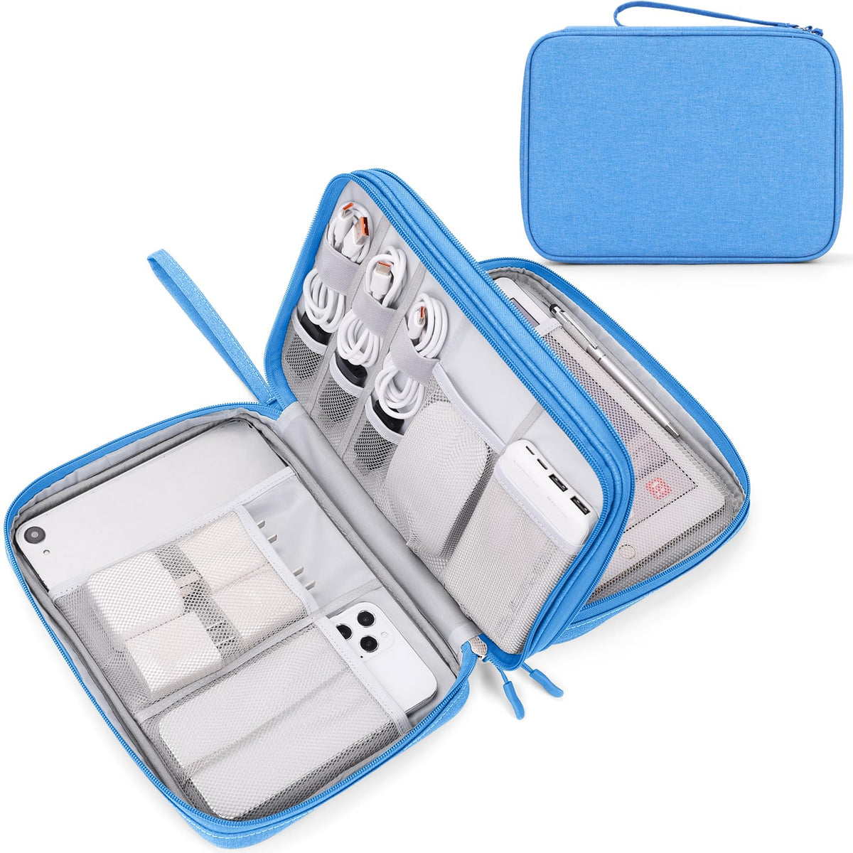 FYY Electronic Organizer, Travel Tech Pouch Bag, Medium, Black