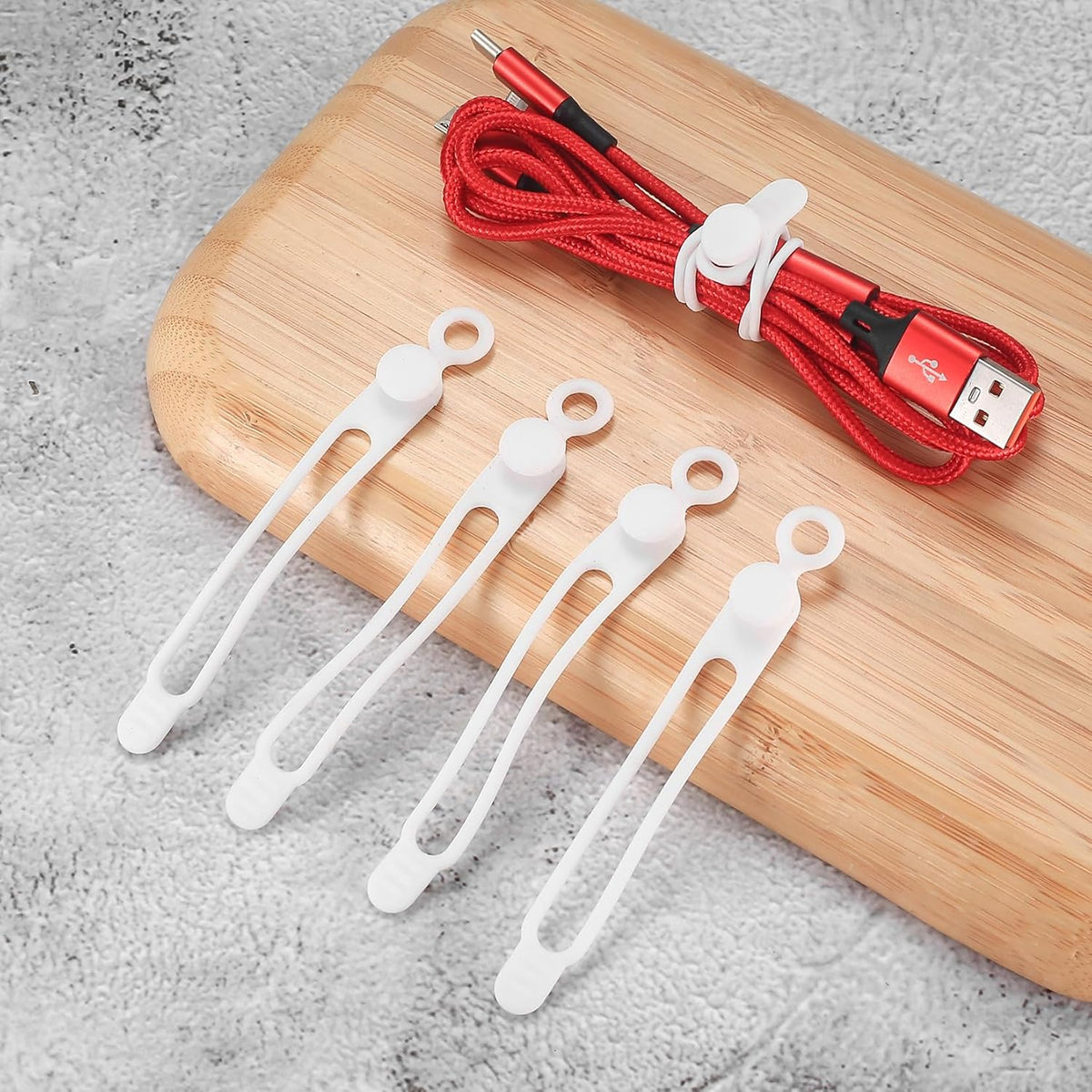 25 Pcs Silicone Cable Ties, Reusable Cable Straps Wire Organizer.