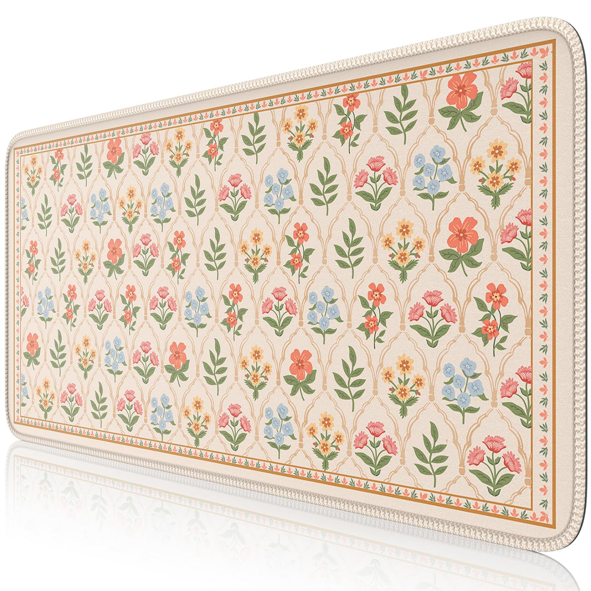 iCasso Desk Mat,Mouse Pad for Office Desk,35.4x15.7in,Pink Flowers