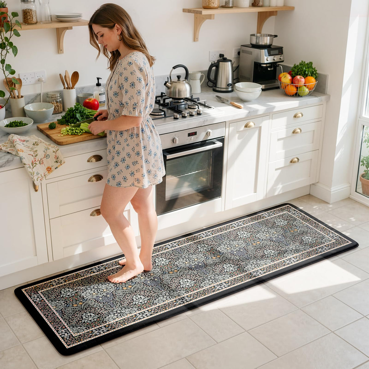 Collive Kitchen Mats for Floor, Kitchen Rugs Sets of 2 Non Slip Washable