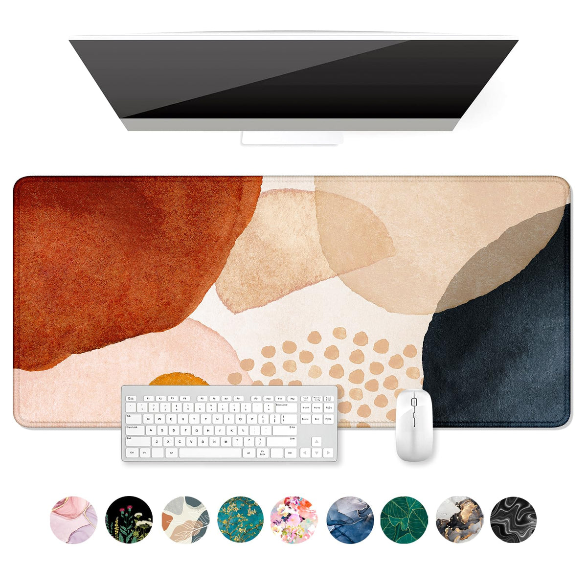 Desk Mat, Ultra Large Mouse Pad, XXL Gaming Mousepad, Green Tropical Leaves Deskpad, Big Extended Full Size Mouse Pad, Desktop Desk Matt for Keyboard, Laptop & Computer, 35.5 x 15.7 in