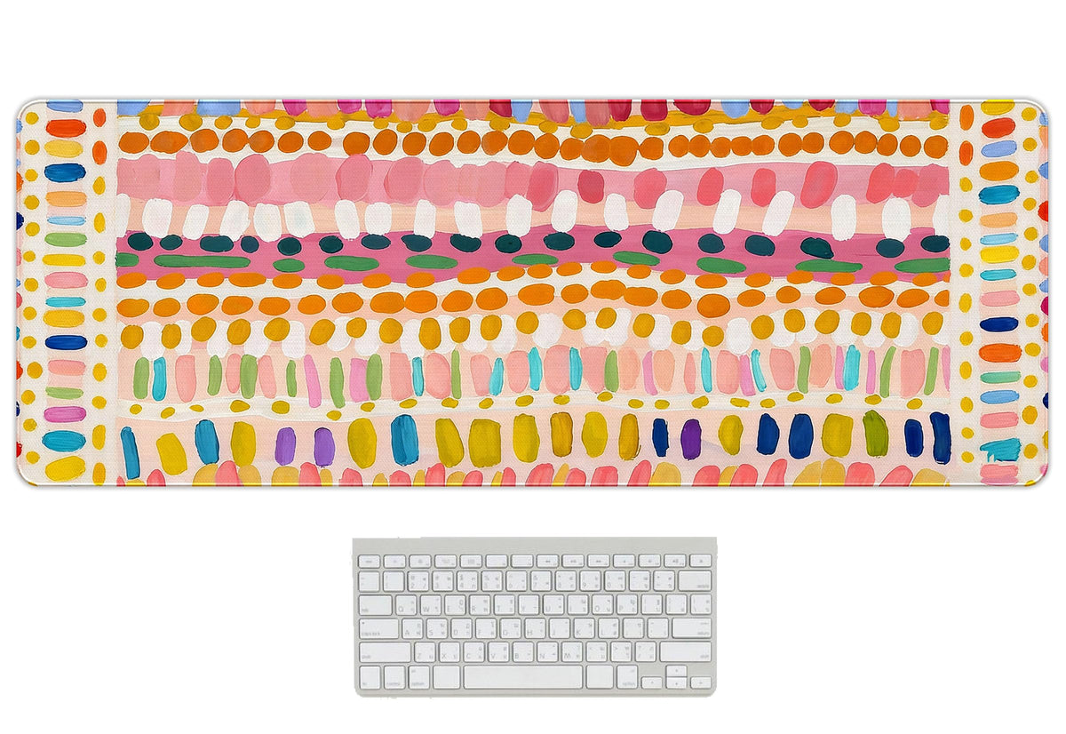 UTELKA Blue Desk Mat, Flroal Desk Matt for Desktop Mouse Pad 31.5x11.8