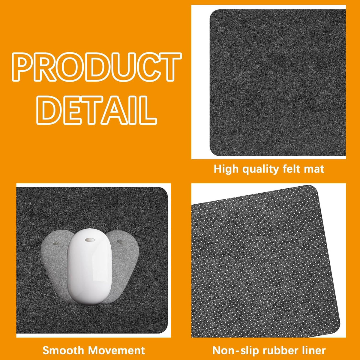 2 PCS Large Felt Desk mat, 40''x16'' with Non-Slip Full Desk Mouse Pad,Office Computer Desk for Keyboard Mat,Felt Desk Mat for Desk Pad Protector（100x40cm）