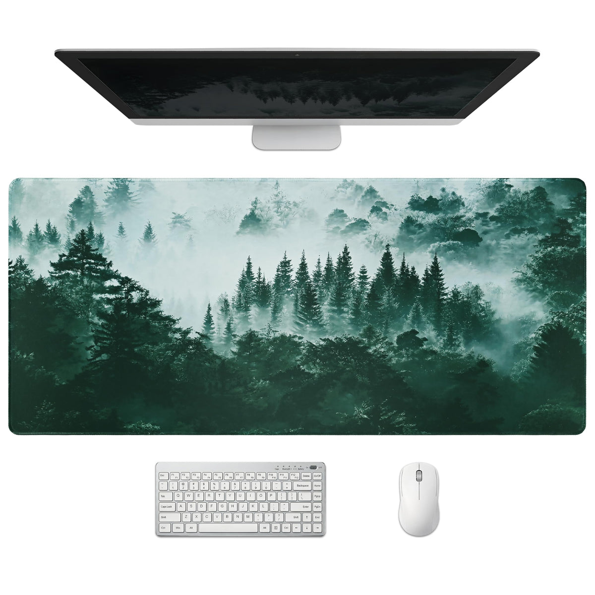 Extended Honeycomb Desk Mat, XXL Large Gaming Mouse Pad, Gold Glowing Pattern Stitched Edges Waterproof Non-Slip Rubber Base for Computer Keyboard Laptop Work Home Office 35.4"x15.7"