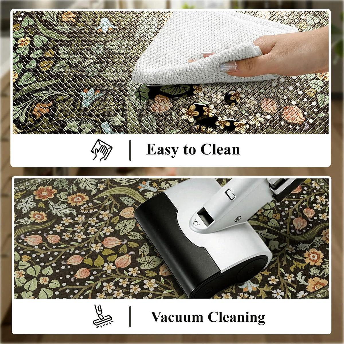 Collive Kitchen Mats for Floor, Kitchen Rugs Sets of 2 Non Slip Washable