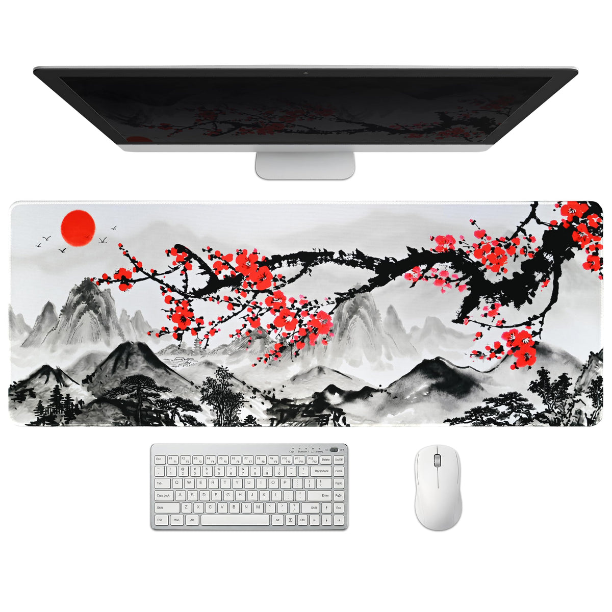 Extended Honeycomb Desk Mat, XXL Large Gaming Mouse Pad, Gold Glowing Pattern Stitched Edges Waterproof Non-Slip Rubber Base for Computer Keyboard Laptop Work Home Office 35.4"x15.7"