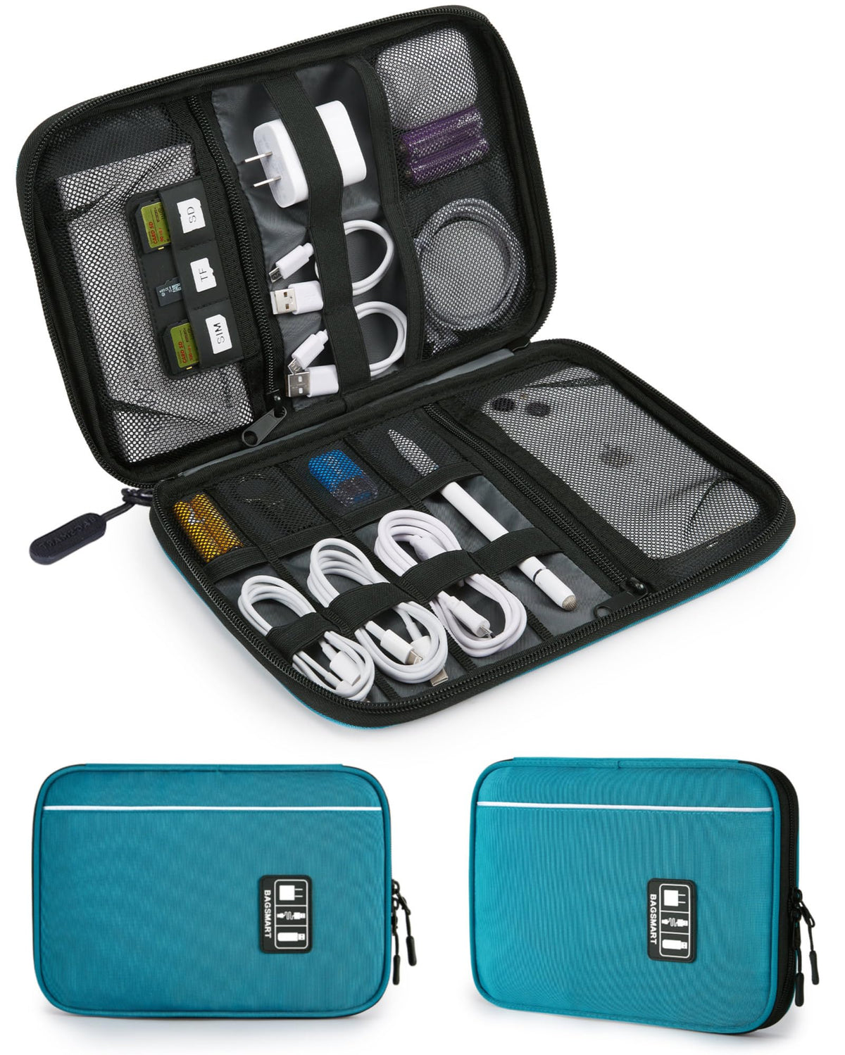 BAGSMART Large Electronic Organizer Travel Case for Tech Accessories, Black