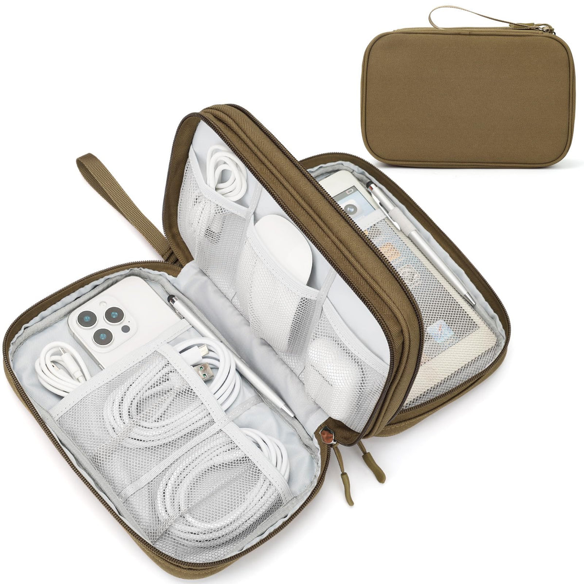 FYY Electronic Organizer, Travel Tech Pouch Bag, Medium, Black