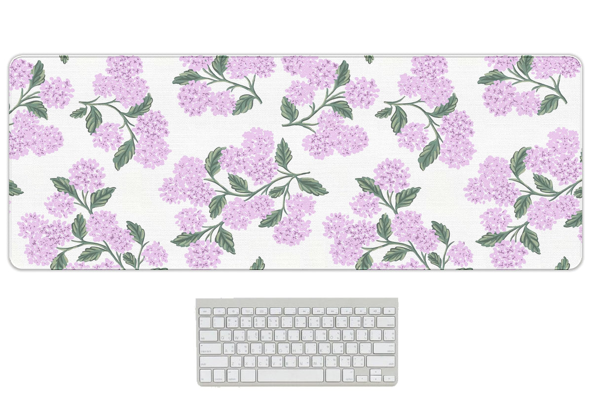 UTELKA Blue Desk Mat, Flroal Desk Matt for Desktop Mouse Pad 31.5x11.8