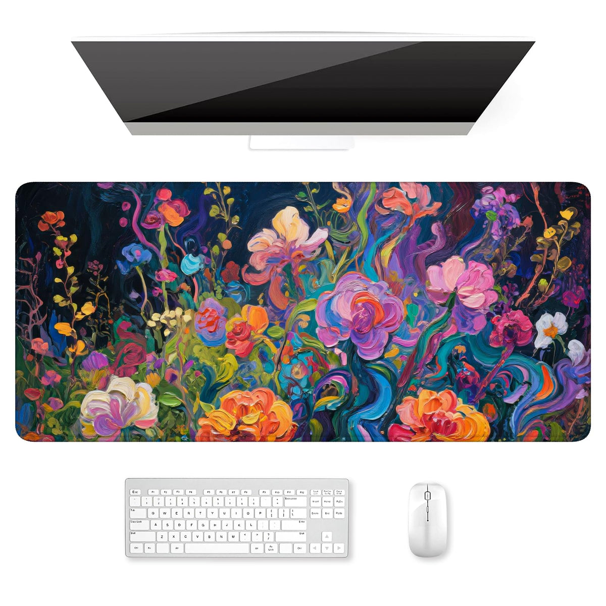 Desk Mat, Ultra Large Mouse Pad, XXL Gaming Mousepad, Green Tropical Leaves Deskpad, Big Extended Full Size Mouse Pad, Desktop Desk Matt for Keyboard, Laptop & Computer, 35.5 x 15.7 in
