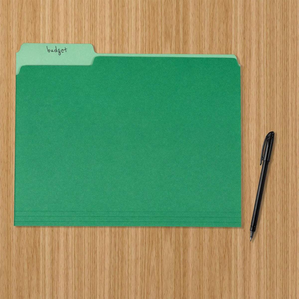 Amazon Basics File Folders for Organization, Letter Size, 1/3 Cut Tab, Bright Green, 36-Pack