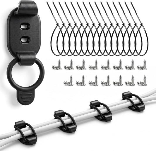 Adjustable Cable Management，15 Pack Black Cable Clips