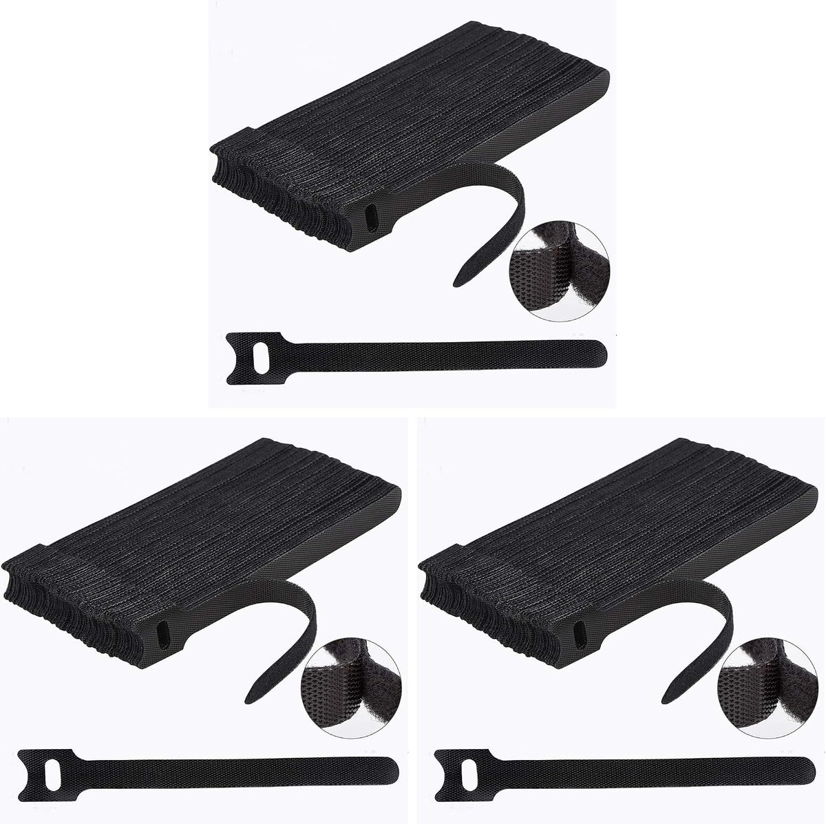 Nettbe 60 PCS 6 Inches Reusable Cable Ties, Adjustable Cord Straps Wire Organizer Cord Wrap and Hook Loop Cable Management