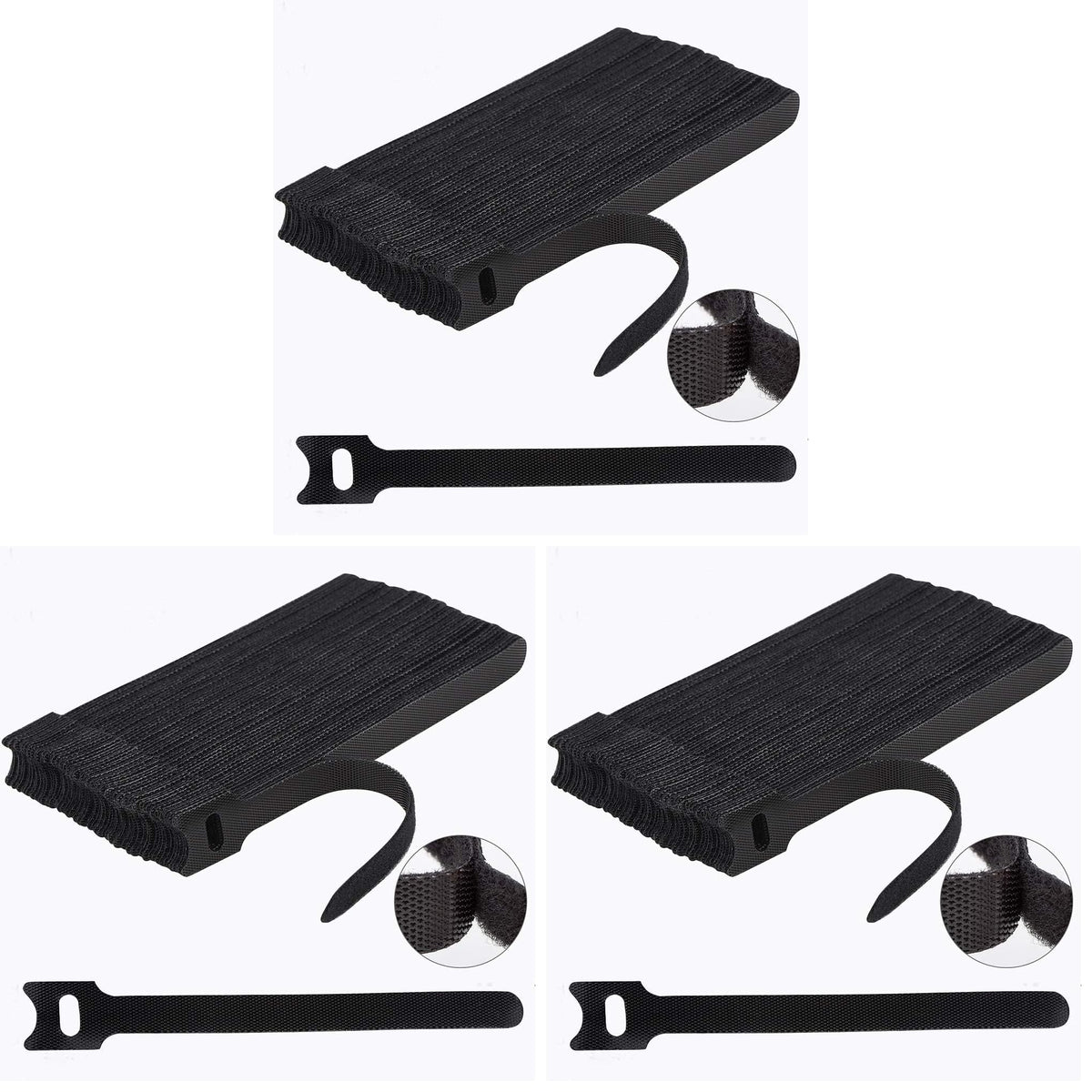 Nettbe 60 PCS 6 Inches Reusable Cable Ties, Adjustable Cord Straps Wire Organizer Cord Wrap and Hook Loop Cable Management