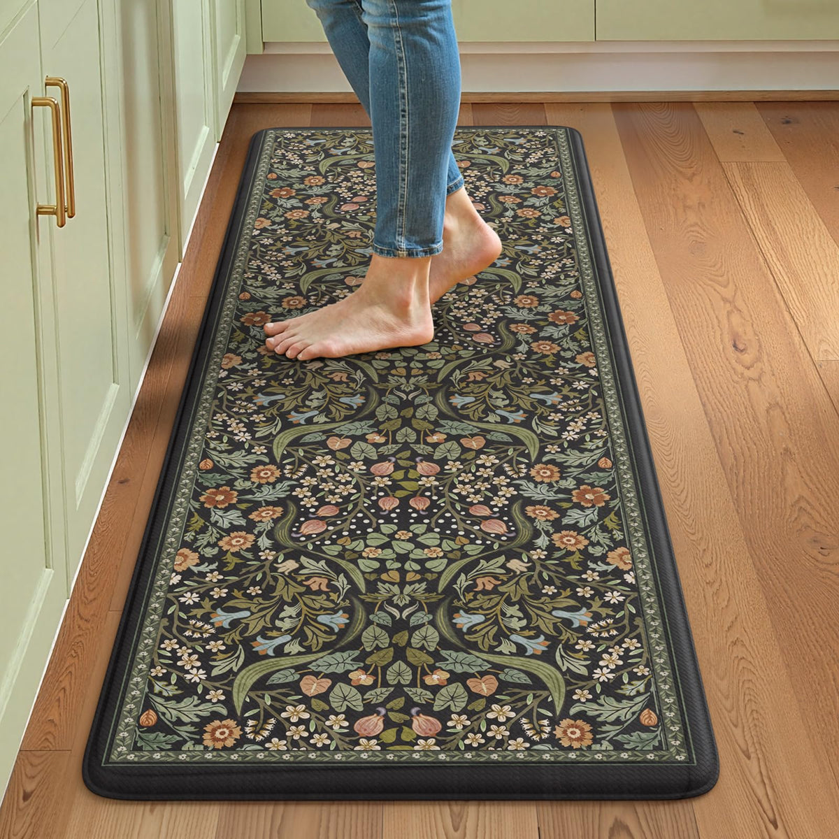 Collive Kitchen Mats for Floor, Kitchen Rugs Sets of 2 Non Slip Washable