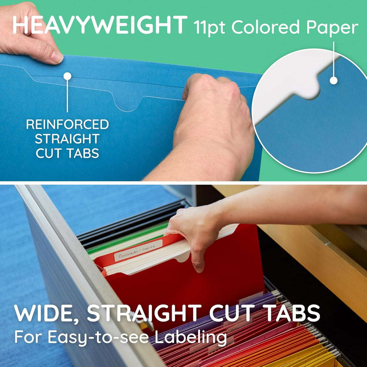 Blue Summit Supplies 25 Expandable File Folders, Letter Size, 2", Assorted