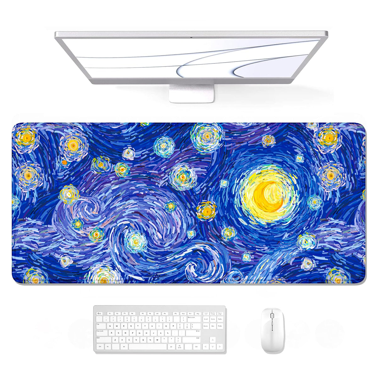 Desk Mat, Ultra Large Mouse Pad, XXL Gaming Mousepad, Green Tropical Leaves Deskpad, Big Extended Full Size Mouse Pad, Desktop Desk Matt for Keyboard, Laptop & Computer, 35.5 x 15.7 in