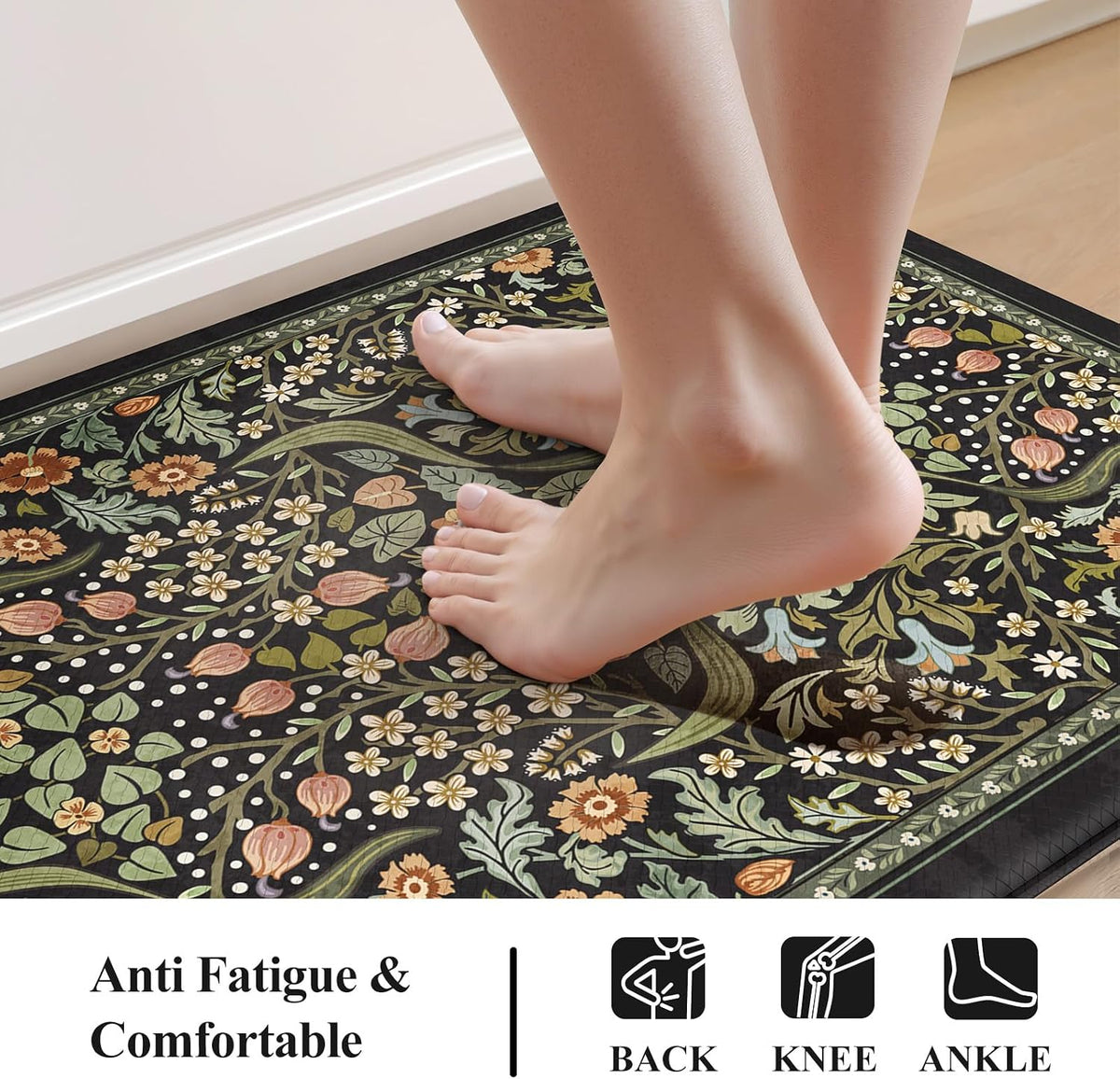 Collive Kitchen Mats for Floor, Kitchen Rugs Sets of 2 Non Slip Washable
