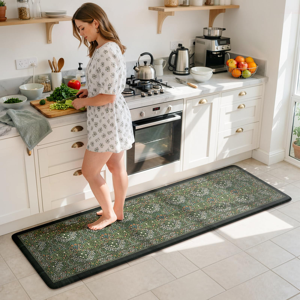 Collive Kitchen Mats for Floor, Kitchen Rugs Sets of 2 Non Slip Washable