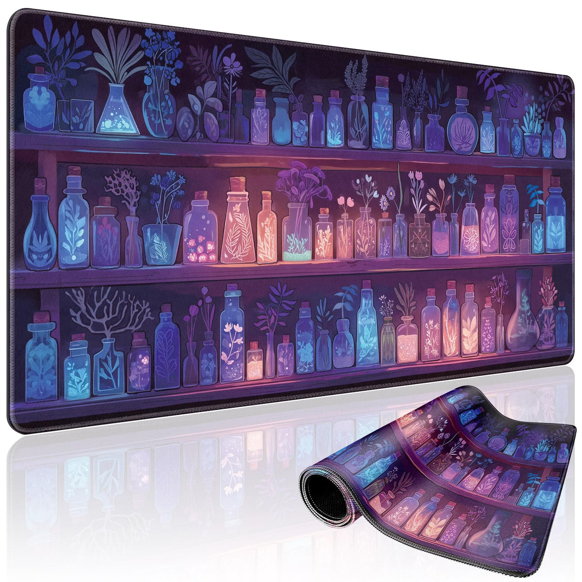 Mystical Potion Bottles Large Gaming Mouse Pad Desk Mat 31.5x15.7