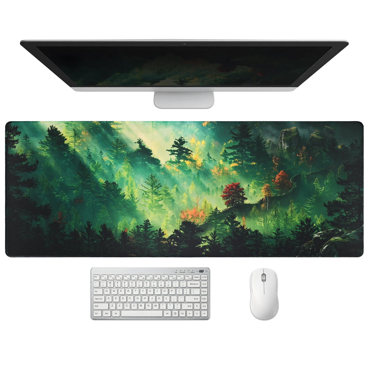 Extended Honeycomb Desk Mat, XXL Large Gaming Mouse Pad, Gold Glowing Pattern Stitched Edges Waterproof Non-Slip Rubber Base for Computer Keyboard Laptop Work Home Office 35.4"x15.7"