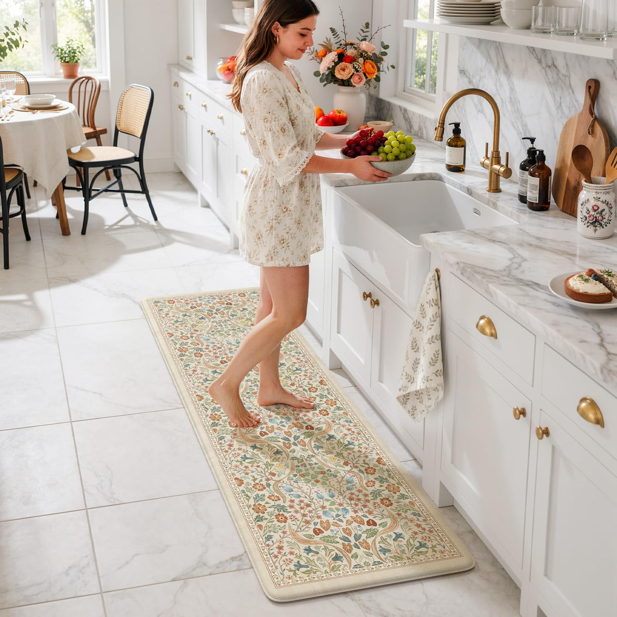 Collive Kitchen Mats for Floor, Kitchen Rugs Sets of 2 Non Slip Washable