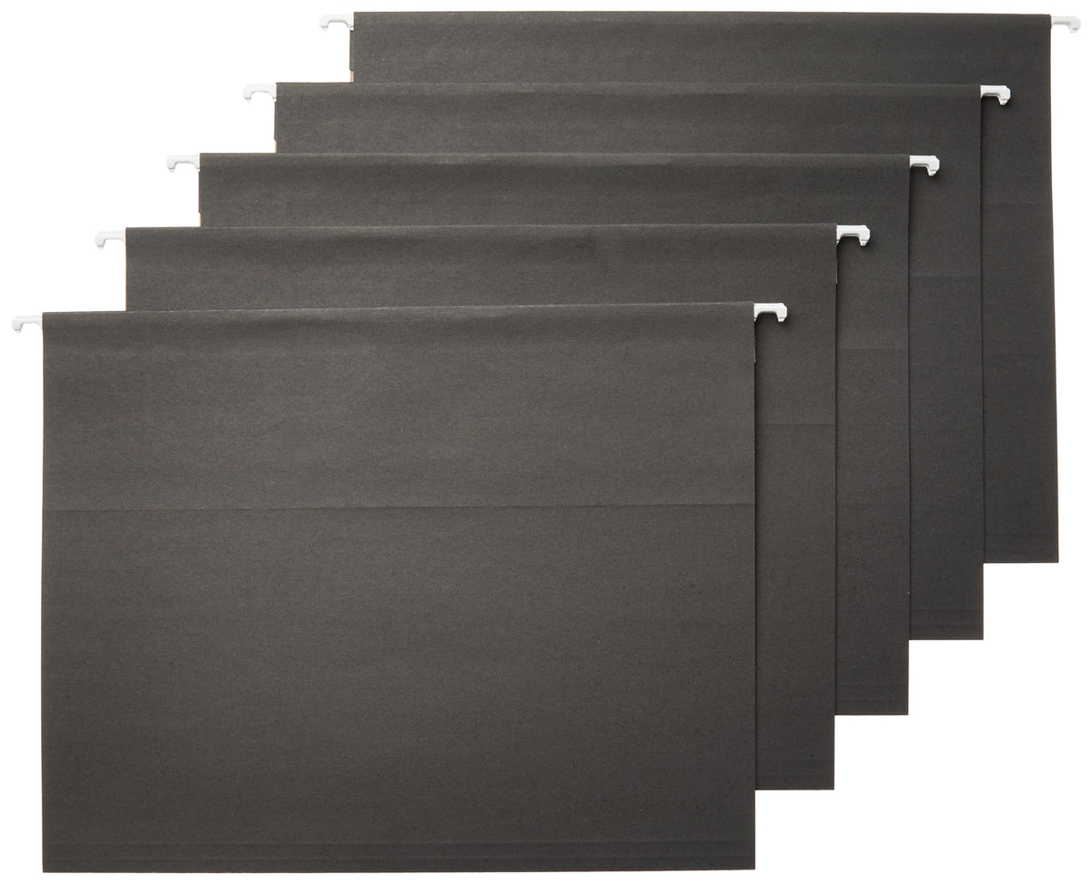 Amazon Basics Hanging File Folders with Adjustable Tabs for Document Organization, Letter Size, Aqua, 25-Pack