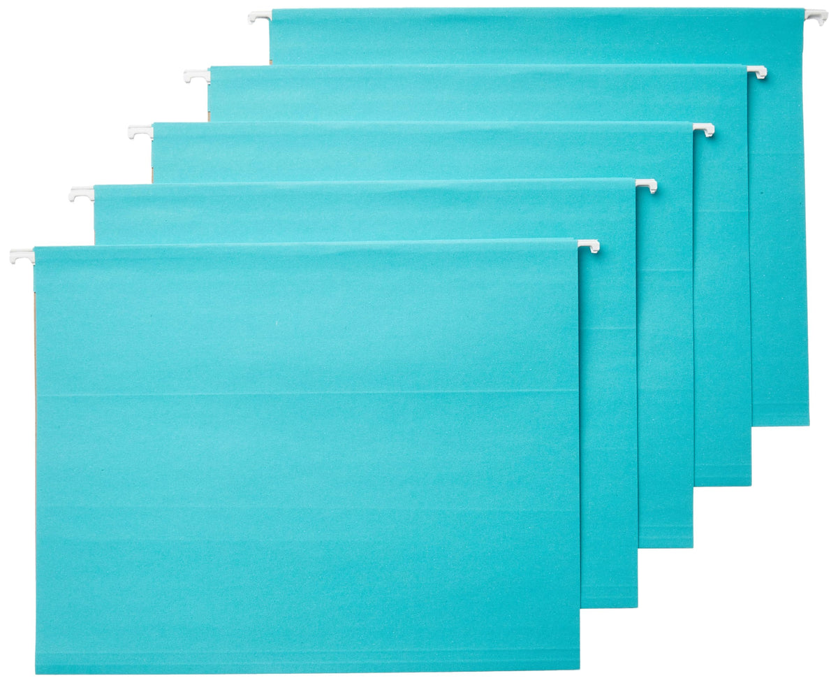 Amazon Basics Hanging File Folders with Adjustable Tabs for Document Organization, Letter Size, Gray, 25-Pack