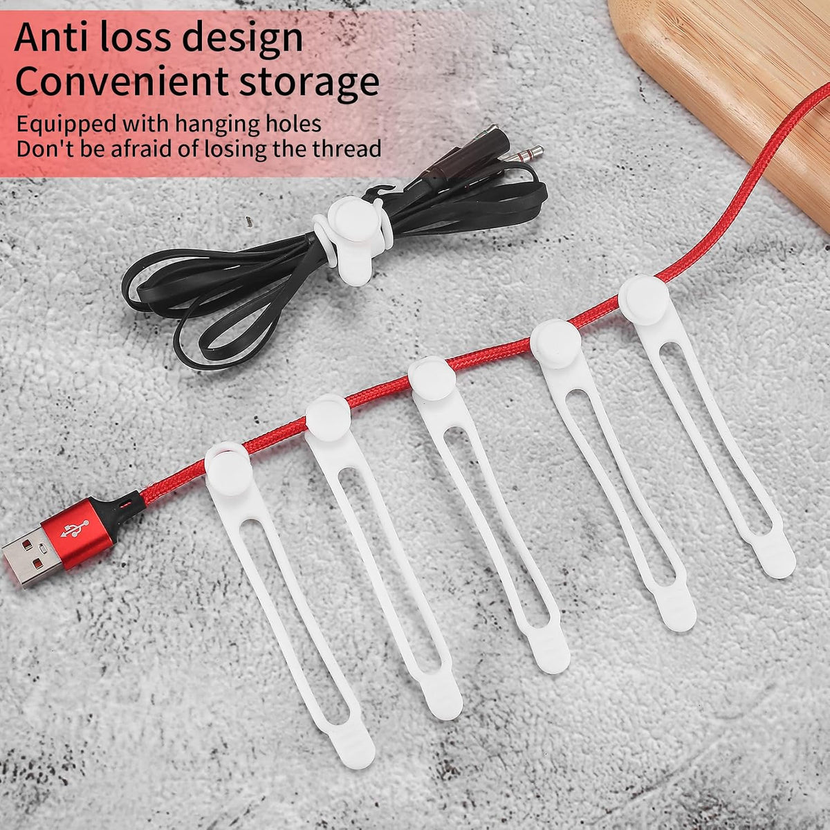 25 Pcs Silicone Cable Ties, Reusable Cable Straps Wire Organizer.