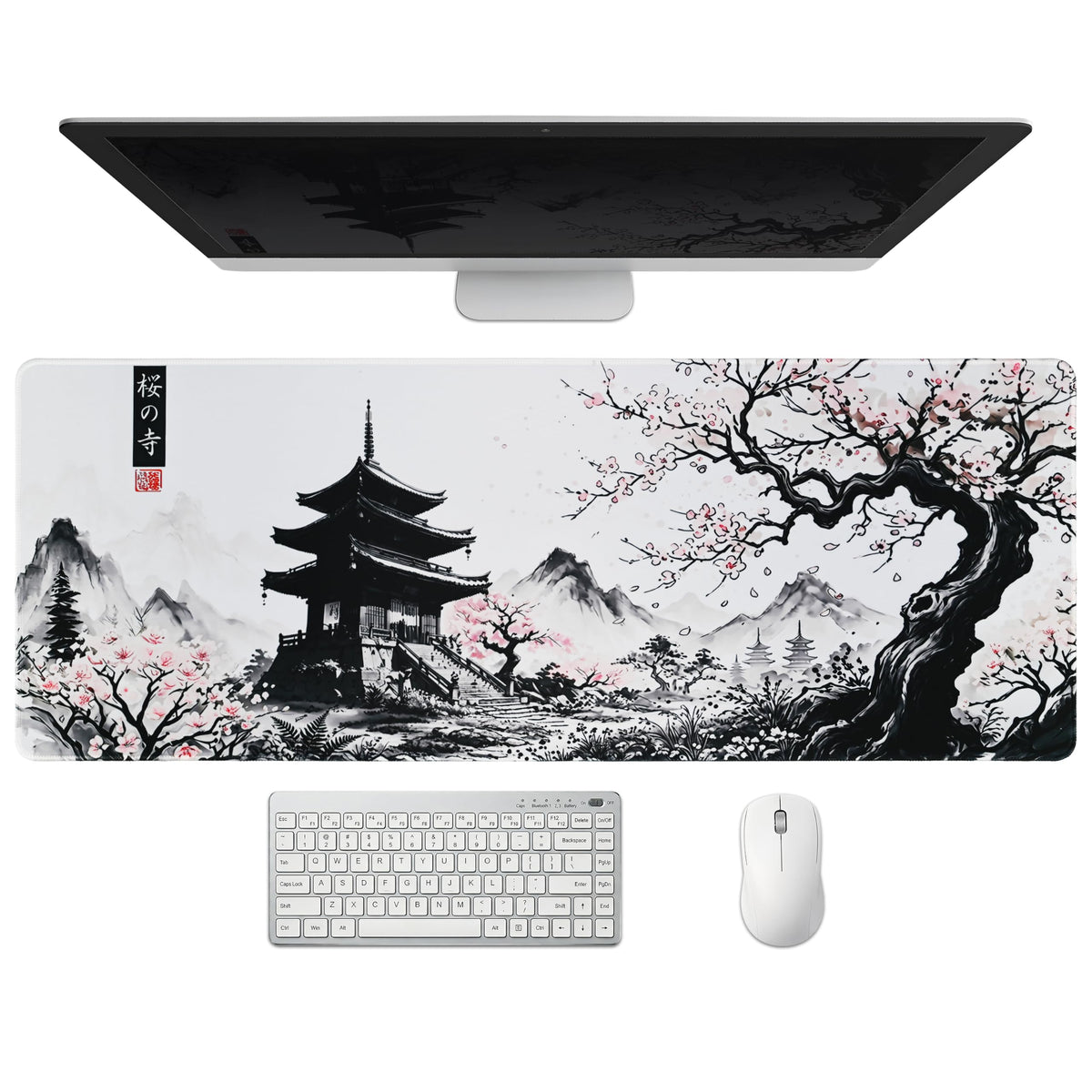 Extended Honeycomb Desk Mat, XXL Large Gaming Mouse Pad, Gold Glowing Pattern Stitched Edges Waterproof Non-Slip Rubber Base for Computer Keyboard Laptop Work Home Office 35.4"x15.7"