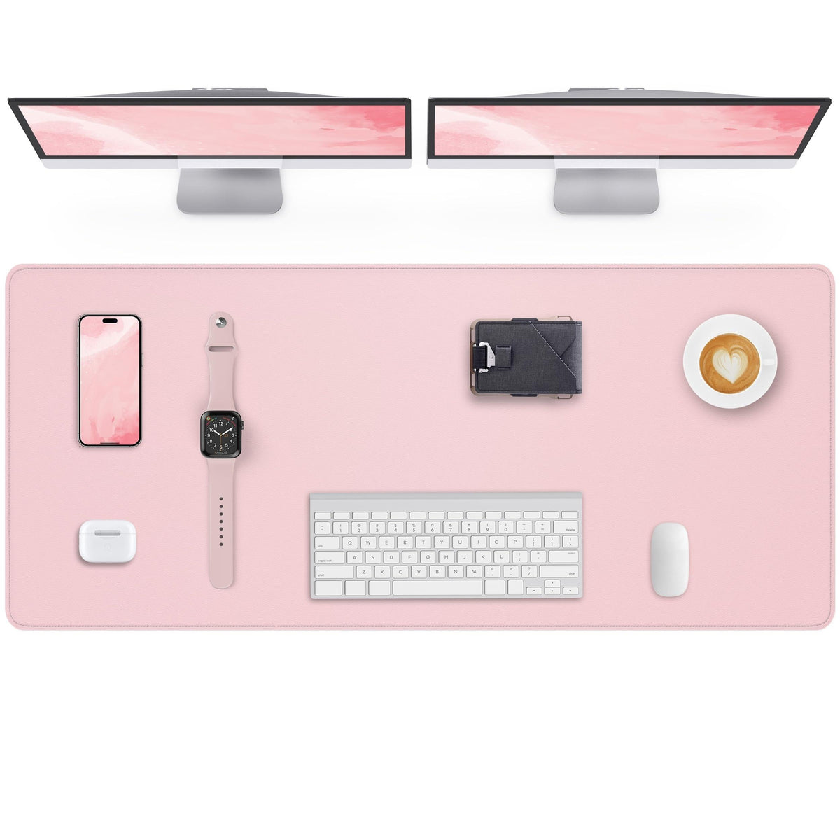 AFIING Desk Pad Protector 23.6" x 13.7" - Non-Slip Waterproof PU Leather Desk Mat for Mouse, Keyboard, Laptop, Office and Home Workspace (Beige)