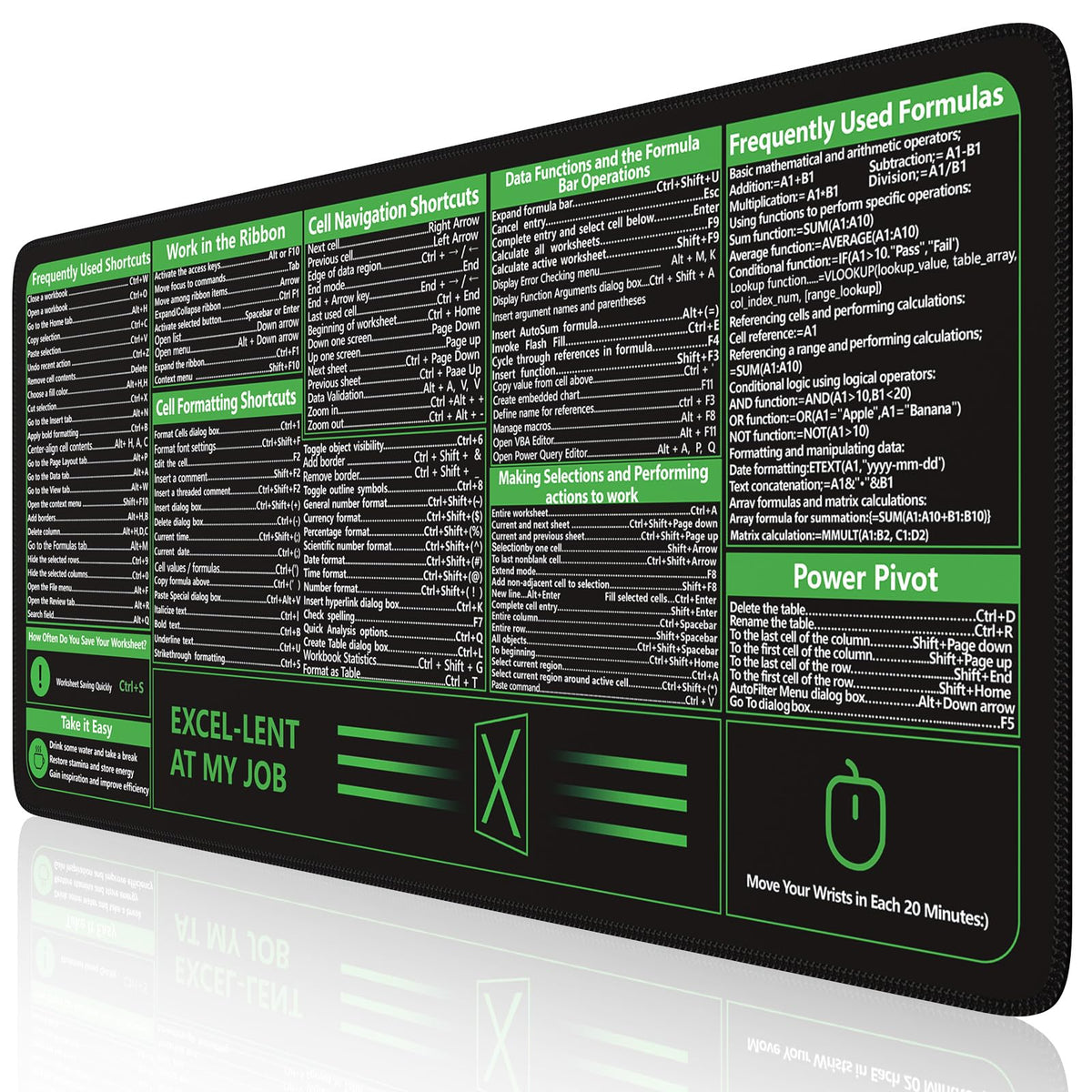 iCasso Desk Cover Mat, Office Mouse Pad,35.4x15.7in,Retro Black