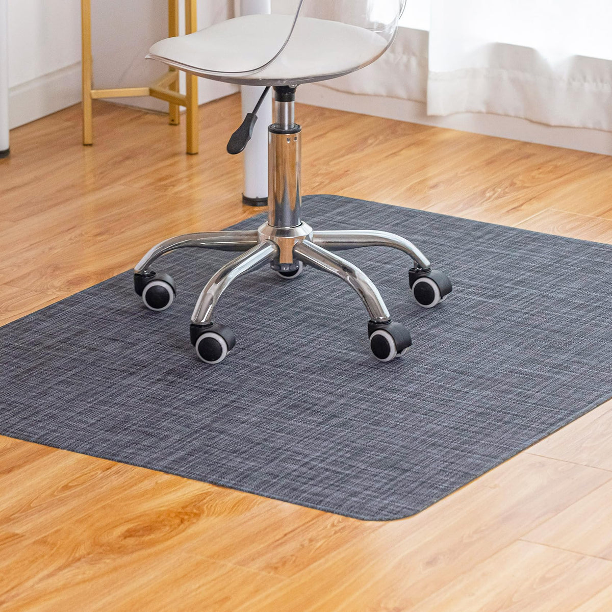 Baroyal Office Chair Mat for Hardwood Floor Under Desk Computer Rolling Chair Mat for Wood/Tile Floor Non-Slip Heavy Duty Desk Rug PVC Plastic Hard Floor Protector 36" x 48" (Espresso)