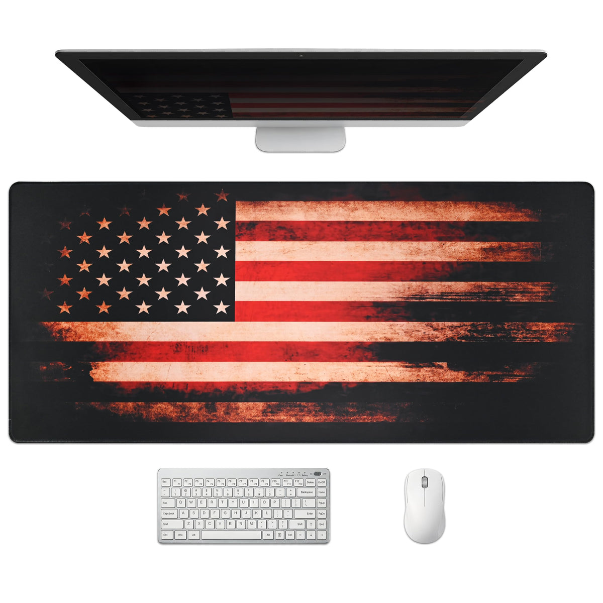 Extended Honeycomb Desk Mat, XXL Large Gaming Mouse Pad, Gold Glowing Pattern Stitched Edges Waterproof Non-Slip Rubber Base for Computer Keyboard Laptop Work Home Office 35.4"x15.7"