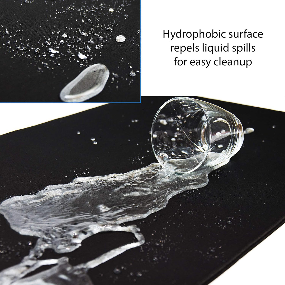 Gaming Mouse Pad (5mm) Massive 46 inch | 46x17.3x0.20 Extra Thick | Black | Stitched Edge, Large Washable Desk Mat