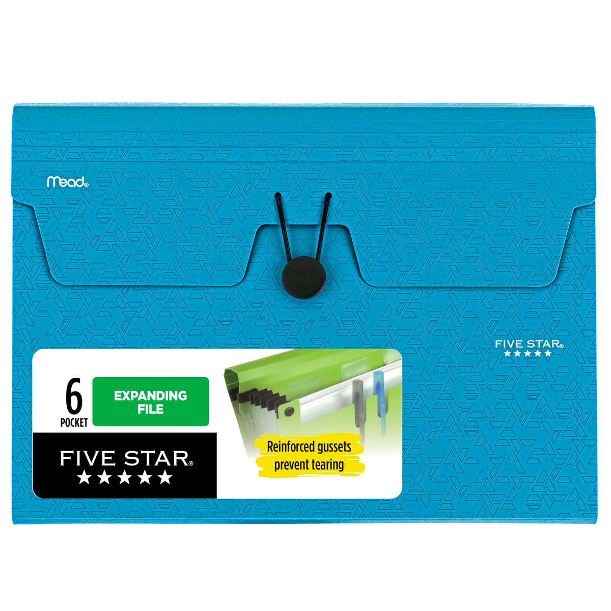 Five Star Expanding File Organizer, 6-Pocket Accordian File Organizer, Bungee Closure, Holds 8-1/2" x 11" Paper, Tidewater Blue (350100C-ECM)