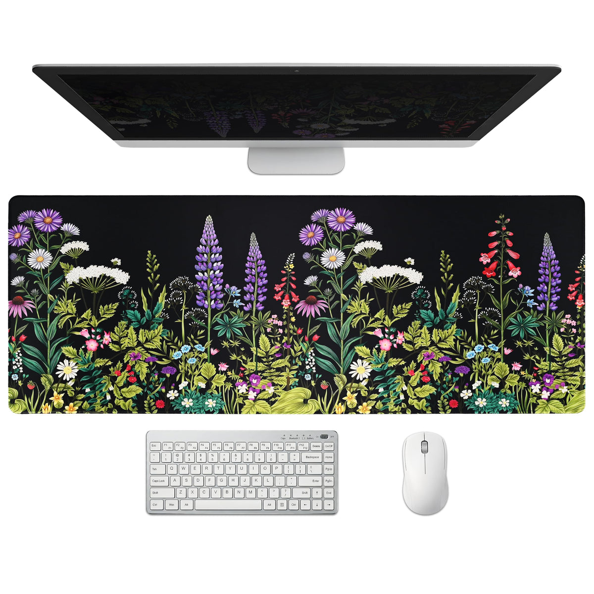 Extended Honeycomb Desk Mat, XXL Large Gaming Mouse Pad, Gold Glowing Pattern Stitched Edges Waterproof Non-Slip Rubber Base for Computer Keyboard Laptop Work Home Office 35.4"x15.7"