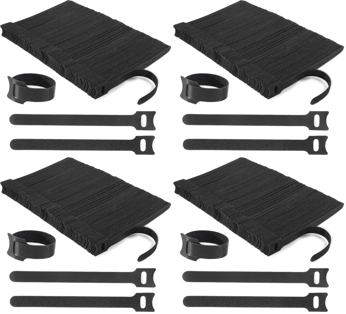 Nettbe Reusable Cable Ties, 210 PCS 6 Inches Adjustable Cord Straps Wire Organizer Cord Wrap and Hook Loop Cable Management