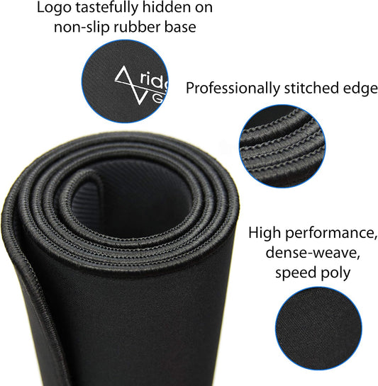 Gaming Mouse Pad (5mm) Massive 46 inch | 46x17.3x0.20 Extra Thick | Black | Stitched Edge, Large Washable Desk Mat